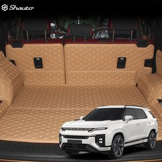 샤오토 액티언 (하이브리드호환) 트렁크매트 차박 매트 풀커버 세트, 블랙x블랙