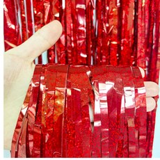 파리스 데코 수술 파티커튼, 4개, 홀로그램레드