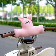 電動車寶寶座椅防撞護墊, 1個, 多功能【粉色兔子】粗細車把可用,加長款加厚電動車護頭, 粉色