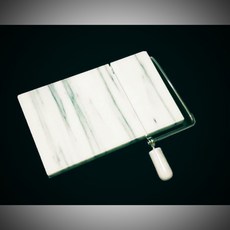 白色大理石起司切盤 附不鏽鋼切線, 1個