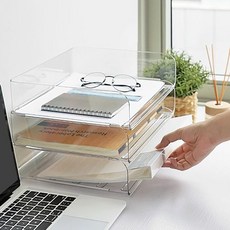 OFFISYS 데스크 A4 문서 서류정리 멀티 가로형 트레이 epr+114vG, 클리어