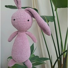 벨벳 큰귀아이 토끼인형 DIY 코바늘 패키지, 1kg(+7700), 에티모 핑크 코바늘(+12000), 핑크, 1개