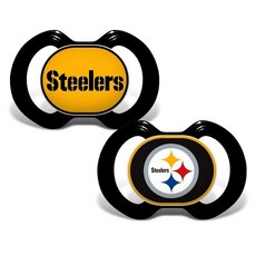 Baby Fanatic 아동용 젖꼭지 2팩 - NCAA 루이빌 카디널스 - 공식 라이선스 장비 - 교정용 실리콘 젖꼭지 - 루이빌 카디널스 의류, One Size, Pittsburgh Steelers, 1, 2