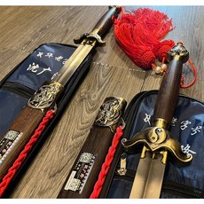 子甄彣璟 青銅陰陽太極劍 正品標準太極劍 沈廣隆太極劍 龍泉寶劍 太極拳武術用品 未開刃, 1個, 2號劍-取貨請選郵寄方式