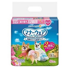 unicharm pet Mannerwear 禮貌帶 母犬用尿布, 1個, 42入, 2XS