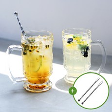 MIR 보스턴글램 하이볼잔+머들러 세트 고블렛 칵테일잔 400ml, 2세트