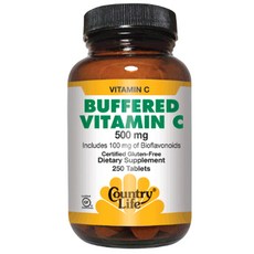 Country Life 緩衝維生素 C 500mg 片劑, 1罐, 250顆