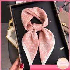 【可開票】-2025新款人字紋棉麻感小方巾絲巾仿絲絨頭巾披肩防晒圍脖女士圍巾, FR152-1黑色,68*68cm(1-3CM誤差), 1個