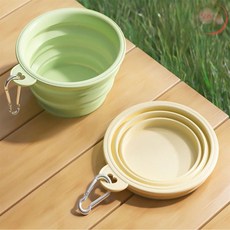 랄라온 반려동물 접이식식기 강아지식기, 그린