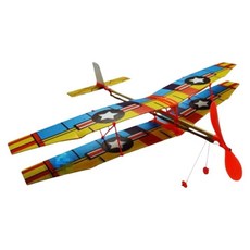 고무동력 쌍날개 비행기 고무줄 항공기 만들기놀이 체험놀이세트 교육기관, 1세트