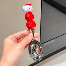 桃園出貨ing 蟹鉗勺子蘋果核勺子冰淇淋勺家用創意卡通可愛甜品勺高顔值飯勺湯 JXNL, 葫蘆凱蒂貓勺子, 1個
