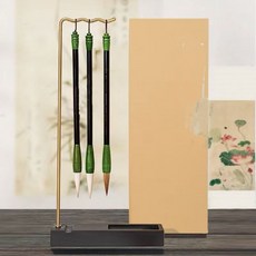 專業級善璉湖筆 書法國畫 兼毫狼毫套裝 歐楷毛筆 練字藝術筆, 1個, 金絲楠木【羊毫一支】出峯4.3cm