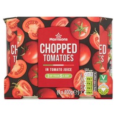 영국 모리슨 Morrisons Chopped Tomatoes 토마토 주스에 담긴 잘게썬 토마토 통조림 4개입, 6개, 1.6kg