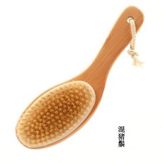馬鬃豬鬃浴刷 長柄軟毛沐浴刷 身體刷, 1個, 25公分雞腿型混豬硬毛