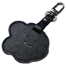 方坊 皮革磁扣鑰匙圈 2023文博會新品 可愛雲朵造型 磁吸鑰匙收納, 黑色, 1個