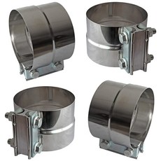 4" 랩 조인트 배기 TO 배기관 - 스테인리스 밴드 머플러 파이프 및 OD 클램프 스틸 ID 1개 블록 포함된 팔꿈치 위한 연결(2팩)을 2개가, 4inch Lap Joint 4 pcs