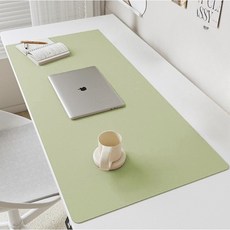 플라인 가죽 와이드 데스크 매트 책상 패드, 라이트 그린