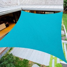 OOTONAT 햇빛 가리개 돛 3.7 x 4.9m(12 x 16피트) 직사각형 모래 곡선 가장자리 자외선 차단 햇빛 가리개 파티오 정원 마당 데크 퍼걸러 잔디용, 터키석