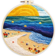 사르부터 바늘 펠트 키트 DIY 울 스타러 자수 선물용 홈 데코레이션에 적합한 초보자용 (별과 태양)