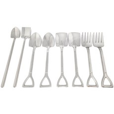 6 把優質甜點勺叉 + 2 把優質長茶匙 304 不銹鋼勺子