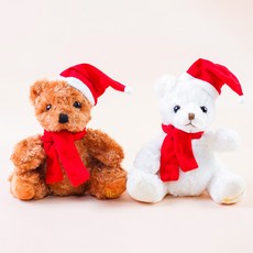 小熊家族 聖誕小熊 坐姿17公分, 1個, 白色