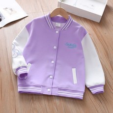 Ruby Kids 春秋女童紫色鑽頭棒球套頭衫 F108