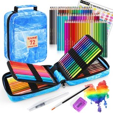 혜신 72컬러 프리미엄 컬러연필 파우치 세트 수용성 컬러연필, 1세트, 72색