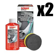 소낙스 컨버터블 탑 앤 텍스타일 Impregnation 250ml x 2 모든 다크 패브릭 컨버터블 탑의 실링 방수 처리