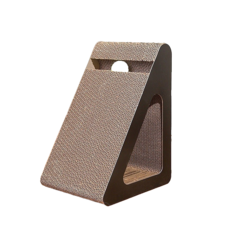 三角立式瓦楞紙貓抓板 貓咪磨爪玩具 附鈴鐺球 貓窩 大號 24x27x37cm, 1個