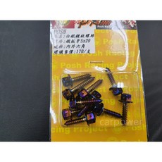 POSH PK7 白鐵鍍鈦 螺絲 鐵板牙 5x20, 1個