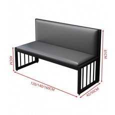 철제 롱 벤치 의자 카페 업소용 매장용 대기의자 쇼파, AU_팔걸이 없는 카키 120x42