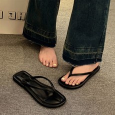 크레스티 여성 바캉스 실내화 심플 쪼리 슬리퍼 베이직 발편한 플랫 샌들