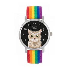 Toff London 토프 런던 TLWS-66890 여성용 베이지 태비 캣 헤드 시계 608731