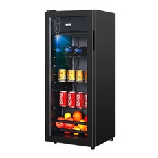 BC-198 198L 強化玻璃門板 7段溫控 110V 電壓 直冷式 家用冰箱, 138L黑色冷藏冰箱【冷藏+微冷冻+氛围灯】