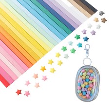 이브유 별접기 종이접기 색종이 별모양 키링만들기 DIY, 1080개, 혼합27색