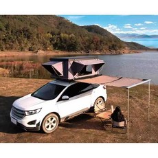 프리미엄 전자동 루프탑텐트 알루미늄 하드쉘 SUV, 상세페이지 참고, 대형 (솜추가) 블랙+밀리터리