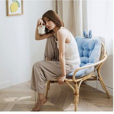 사무실 학생 푹신한 토끼 52cm 의자쿠션 겨울 등받이 래빗 엉덩이 방석