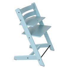 트리트랩 성장의자 높이조절 식탁의자 원목 공부의자 안전가드 포함, 아쿠아블루