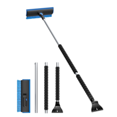 Helloleiboo 길이 조절이 가능한 다기능 자동차 창문 눈삽 자동차 눈 송풍기 자동차 눈 빗자루 눈 송풍기 가정용 눈 삽, 1개