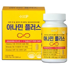아나민 플러스 비타민 씨 앤 디 복합 프리미엄 영양제 정 여성 남성 피곤할때 골드 하루한알 로, 1세트, 60정