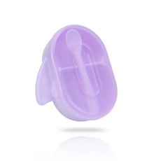 DFMEI 新生兒分格碗輔食碗寶寶吃飯訓練碗防摔嬰兒餐具套裝帶勺子便攜碗, 1個, 紫色:如圖