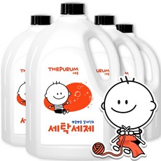 더푸룸 뽀송뽀송 액체세제 비건 아토피인증 베이킹소다 세탁세제, 4개, 2.5L