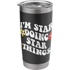 레트로 그루비 임 스타 재미있는 엄마의 날 스테인리스 스틸 단열 텀블러 제작 중, 20 Ounces, Black