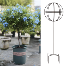 오벨리스크 철제 넝쿨식물지지대 막대사탕형 (소형), 초록색 소형