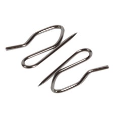 ＊中崙五金電【附發票】不銹鋼窗簾針 (50支) 窗簾勾 窗簾S勾針 白鐵窗簾鉤 白鐵布針 S型小鉤針 台灣製, 1件, 銀