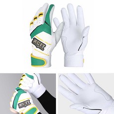 야구동호회 선수용 천연양피 배팅장갑 학생 야구훈련 장갑 좌우세트 BGK-341 그린, XL