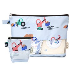 세맘스 방수 투명TPU 가로형 기저귀파우치+약파우치, 덤프프렌즈