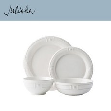 줄리스카 베리앤뜨레드 Berry and Thread French Panel 4pc Setting - White (1set / 4pc), 1세트, Whitewash