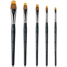 5개 듀얼 레이어 그레인 브러쉬 세트 Fuumuui 전문가용 인조 섬유 필버트 콤 독특한 질감 페인팅에 적합 아티스트용 아크릴 수채화 및 유화, Dark Green