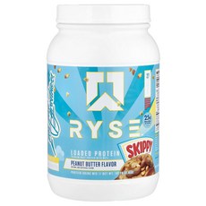 RYSE 로딩 단백질 MCT 함유 프리미엄 유청 Skinpy® 땅콩 버터 1 077g(2.4lb) RYSE (라이즈), 1개